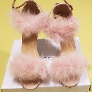 Nude Fur heels
